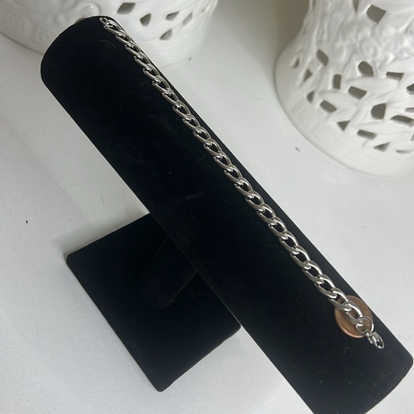 Stainless Steel Men's Silver Bracelet, Fashion Hip Hop Cuban Link201 Steel NWT - Picture 3 of 8